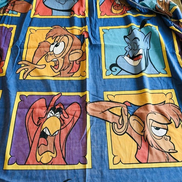 Vintage Disney’s Aladdin Twin Bed Set Comforter Pillowcase Fitted Flat Sheet - Picture 5 of 9
